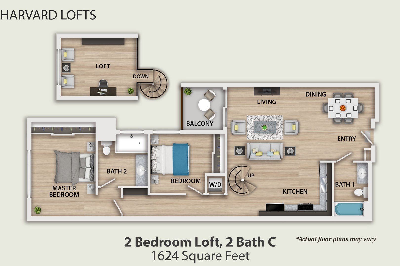 2 Bedroom + Loft C Floor Plan 10